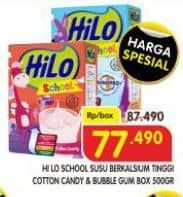 Promo Harga Hilo School Susu Bubuk Cotton Candy, Bubble Gum 500 gr - Superindo