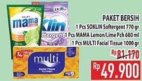 Promo Harga So Klin Softergent + Mama Lemon/Lime + Multi Facial Tissue  - Hypermart