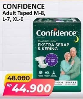 Promo Harga Confidence Adult Classic Night Ekstra Serap & Kering M8, L7, XL6 6 pcs - Alfamart
