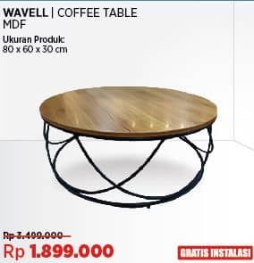 Courts Wavell Coffee Table MDF  Diskon 45%, Harga Promo Rp1.899.000, Harga Normal Rp3.499.000, Ukuran Produk : 80 x 60 x 30 cm
Gratis Instalasi