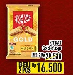 Promo Harga KIT KAT Chocolate 4 Fingers Gold 35 gr - Hypermart