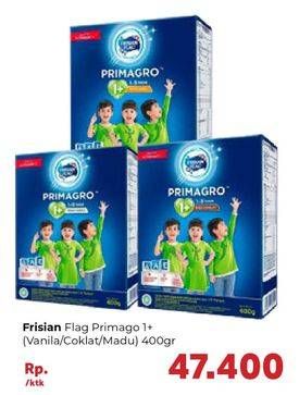 Promo Harga FRISIAN FLAG Primagro 1+ Vanilla, Cokelat, Madu 400 gr - Carrefour