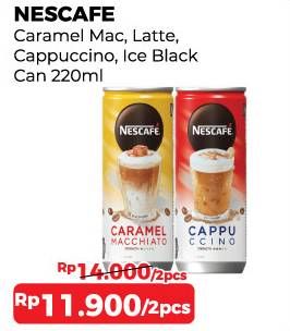 Promo Harga Nescafe Ready to Drink Ice Black, Caramel Macchiato, Cappucino 220 ml - Alfamart
