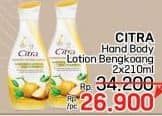 Promo Harga Citra Hand & Body Lotion Natural Glowing White UV Bengkoang Green Tea 230 ml - LotteMart