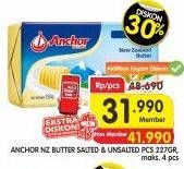 Promo Harga ANCHOR Butter Salted, Unsalted 227 gr - Superindo