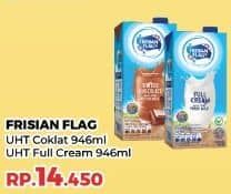 Promo Harga Frisian Flag Susu UHT Purefarm Full Cream, Swiss Chocolate 946 ml - Yogya