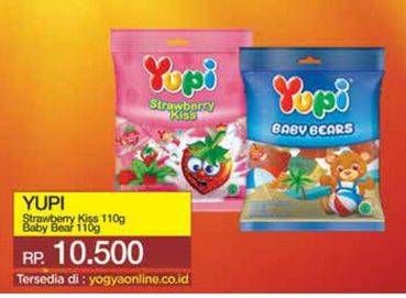 Promo Harga Yupi Candy Strawberry Kiss, Baby Bears 110 gr - Yogya