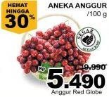 Promo Harga Anggur Red Globe per 100 gr - Giant