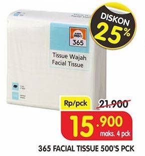 Promo Harga 365 Facial Tissue 500 pcs - Superindo