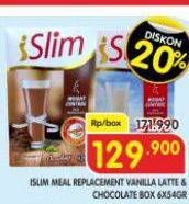 Promo Harga Islim Meal Replacement Vanilla Latte, Chocolate per 6 sachet 54 gr - Superindo