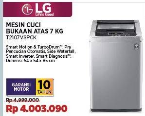 Promo Harga LG T2107VSPCK | Mesin Cuci Top Load 7kg  - COURTS