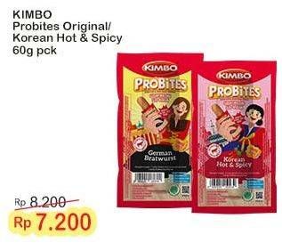 Promo Harga Kimbo Probites Original German Bratwurst, Korean Hot Spicy 60 gr - Indomaret