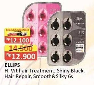 Promo Harga ELLIPS Hair Vitamin Moroccan Oil Shiny Black, Pro Keratin Complex Hair Repair, Pro Keratin Complex Smooth Silky 6 pcs - Alfamart