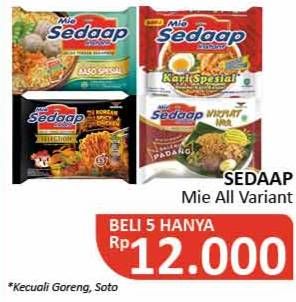 Promo Harga SEDAAP Mie Kuah Kecuali Soto 75 gr - Alfamidi