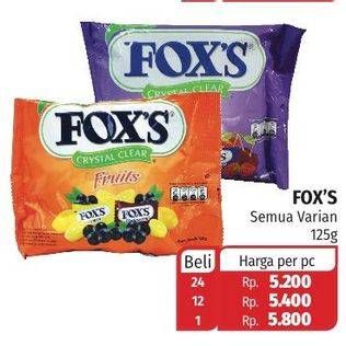 Promo Harga FOXS Crystal Candy All Variants 125 gr - Lotte Grosir