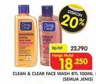 Promo Harga CLEAN & CLEAR Facial Wash All Variants 100 ml - Superindo