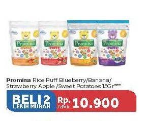 Promo Harga PROMINA Puffs Blueberry, Banana, Strawberry Apple, Sweet Potatoes per 2 pouch 15 gr - Carrefour