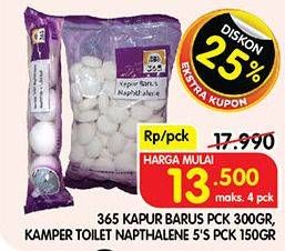 Promo Harga 365 Kapur Barus, Kamper Toilet Napthalene  - Superindo