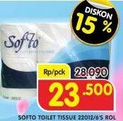 Promo Harga SOFTO Toilet Tissue 22012 6 roll - Superindo