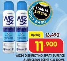Promo Harga Wiz 24 Disinfectant Spray Surface & Air Clean 100 ml - Superindo