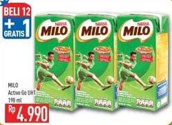 Promo Harga MILO Susu UHT per 12 box 190 ml - Hypermart