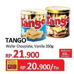Promo Harga TANGO Wafer Chocolate, Vanilla Milk 350 gr - Yogya