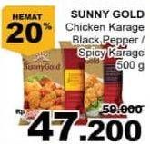 Promo Harga SUNNY GOLD Chicken Karaage Blackpapper, Pedas 500 gr - Giant