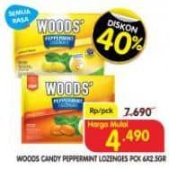 Woods Peppermint Lozenges per 6 pcs 2 gr Diskon 41%, Harga Promo Rp4.490, Harga Normal Rp7.690, Harga Mulai