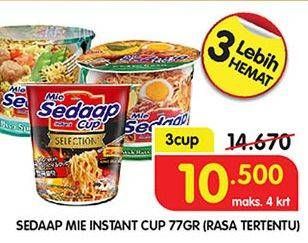 Promo Harga SEDAAP Mie Cup per 3 pcs 77 gr - Superindo