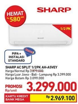 Promo Harga SHARP AH-A5VEY | AC 1/2PK  - Carrefour