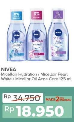 Promo Harga Nivea MicellAir Skin Breathe Micellar Water Oil Acne Care, Pearl White, Hydration 125 ml - Yogya