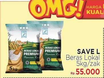 Promo Harga Save L Beras Lokal Premium 5 kg - LotteMart
