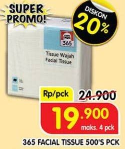 Promo Harga 365 Facial Tissue 500 sheet - Superindo