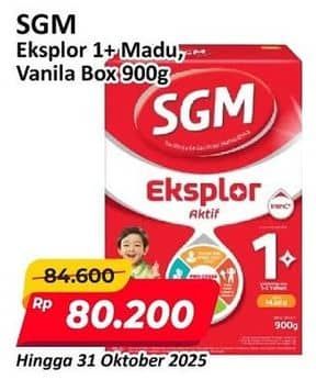 Promo Harga SGM Eksplor 1+ Susu Pertumbuhan Madu, Vanila 900 gr - Alfamart