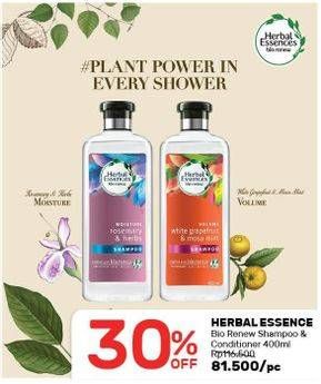 Promo Harga HERBAL ESSENCE Bio Renew Shampoo & Conditioner 400 mL  - Guardian