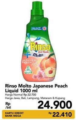 Promo Harga RINSO Liquid Detergent + Molto Japanese Peach 1000 ml - Carrefour