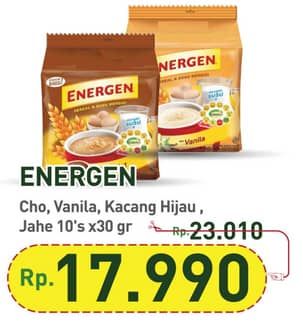 Promo Harga Energen Cereal Instant Chocolate, Vanilla, Kacang Hijau, Jahe per 10 sachet 30 gr - Hypermart