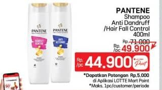 Promo Harga Pantene Shampoo Anti Dandruff, Hair Fall Control 400 ml - LotteMart