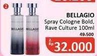 Promo Harga BELLAGIO Spray Cologne (Body Mist) Bold, Rave Culture 100 ml - Alfamidi
