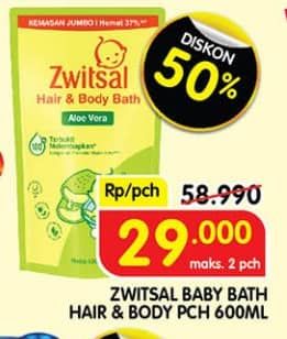 Promo Harga Zwitsal Natural Baby Bath 2 In 1 600 ml - Superindo