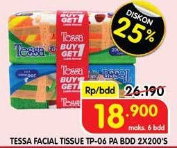 Promo Harga Tessa Facial Tissue TP 06 per 2 pouch 200 pcs - Superindo