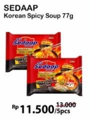 Promo Harga SEDAAP Korean Spicy Soup per 5 pcs 77 gr - Alfamart