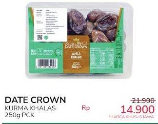 Promo Harga Date Crown Kurma Premium Khalas 250 gr - Indomaret