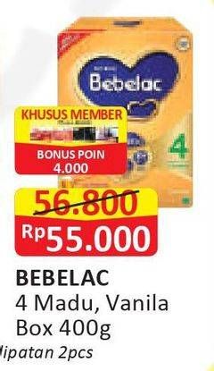 Promo Harga BEBELAC 4 Susu Pertumbuhan Madu, Vanila 400 gr - Alfamart