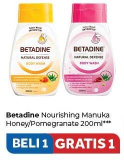 Promo Harga BETADINE Natural Defense Body Wash Manuka Honey, Pomegranate 200 ml - Carrefour