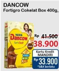 Promo Harga Dancow FortiGro Susu Bubuk Instant Cokelat 400 gr - Alfamart