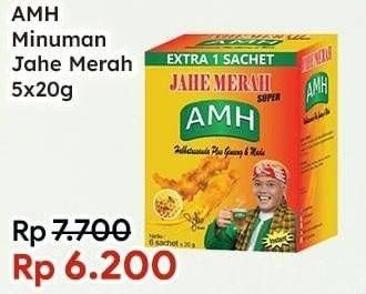 Promo Harga AMH Jahe Merah Super per 5 pcs 20 gr - Indomaret