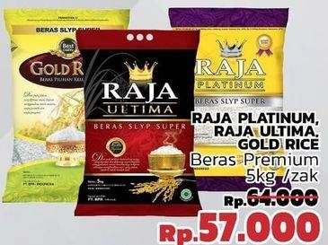 RAJA PLATINUM, RAJA ULTIMA, GOLD RICE Beras Premium 5kg /zak