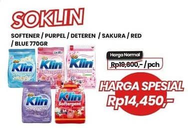 Promo Harga So Klin Softergent Blue Cloud Fresh Breeze, Rossy Pink, Purple Lavender, Soft Sakura, Cheerful Red 770 gr - Carrefour