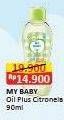 Promo Harga My Baby Natural Baby Oil Plus Citronella 90 ml - Alfamart